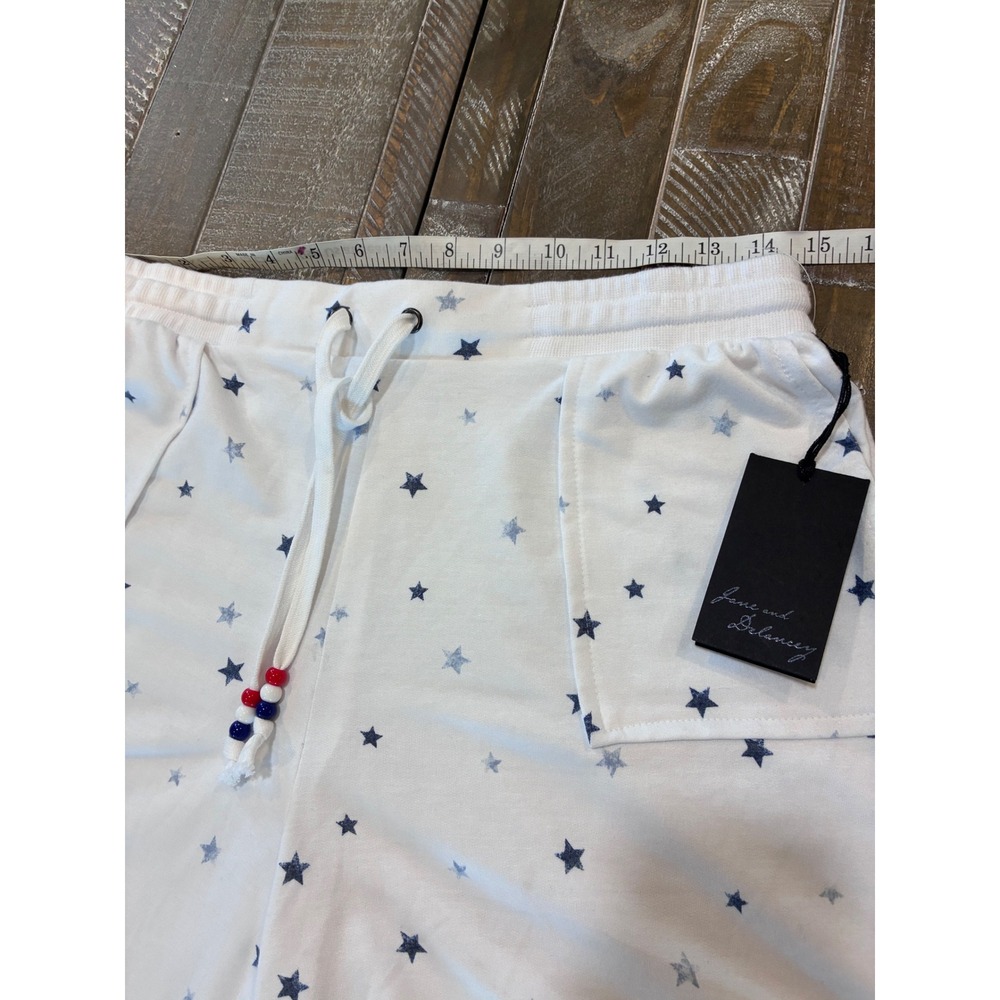 Jane and Delancey Star Print‎ Drawstring Lounge Patriotic Shorts Womens Size M - Picture 5 of 6